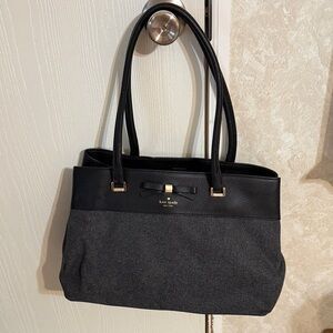 Kate Spade Black and Dark Gray Tote Bag